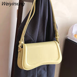 Weiyinxing YIDE 2023 New Popular Solid Bag Designer PU Leather Women's Shoulder Bag Fashion Simple Crossbody Bag Flap Handbag Trend