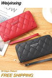 Weiyinxing Fashion Wallet New Women's Medium Long Style Single Zipper Simplicity Multi Card Position Student Purse Embroidery Thread