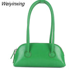 Weiyinxing YIDE Simple Solid Color Women Shoulder Bags Tote PU Leather Fashion Flap Top-Handle Bag Female Casual Underarm Bags Handbags