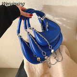 Weiyinxing Brand Tote Bag For Women 2023 Fashion Handbag And Purse Luxury Pearl Necklace Lady Crossbody Bag Simple Women's Shoulder Bag