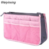 Weiyinxing Insert Bag Women Nylon Travel Insert Organizer Handbag Purse Large liner Lady Makeup Cosmetic Bag Cheap Female Tote