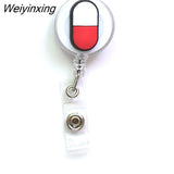 Weiyinxing 1 Piece High Quality Silicone Retractable Doctor Nurse Badge Holder Reel Cute Cartoon ID Card Holder Keychains