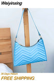 Weiyinxing Fashion Armpit Bags Lady's HandBag PU Leather Diamond Lattice One Shoulder Bag 2023 Summer New Korean Style French Stick Bag