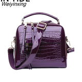 Weiyinxing YIDE New Designer Women's Handbags Quality Oil Pu Women Messenger Bag Crocodile Pattern Patent Leather Shoulder Bags Ladies
