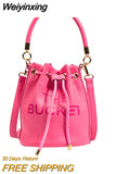 Weiyinxing The Bucket Bags for Women 2023 New Luxury Designer Vintage Small Women Shoulder Crossbody Bags Pu Leather Handbags