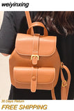 weiyinxing New Women's Backpack 2023 Travel Backpack PU Leather Handbag Schoolbag For Girls Women's Bag Female Shoulder Back Mochila