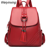 Weiyinxing Women Backpacks Designer High Quality Soft Leather Fashion Back Bag Brand Female Travel Bags Mochilas Mujer 2023 Backbags