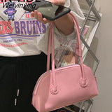 Weiyinxing YIDE Simple Solid Color Women Shoulder Bags Tote PU Leather Fashion Flap Top-Handle Bag Female Casual Underarm Bags Handbags