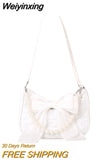 Weiyinxing Pearl Bag 2023 New Fashion Bowknot Crossbody Bag Summer Popular Women's One Shoulder Bag Trendy Printing Soft Fabric
