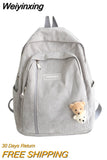 Weiyinxing Cute Corduroy Woman Backpack Schoolbag For Teenage Girls Boys Luxury Harajuku Female Fashion Bag Student Lady Book Pack