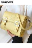 Weiyinxing Kawaii Cat Shoulder Bag for Women Embroidery Cartoon Solid Color Leather Crossbody Bag Female Summer Mobile Phone Package