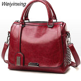 Weiyinxing Rivet Handbags PU Leather Women Bag Sequined Shoulder Bag Designer Women Leather Handbags Luxury Ladies HandBag