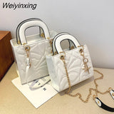 Weiyinxing Bags for Women 2023 Embroidery Designer Handbag Casual Tote Bag Lady Crossbody Bags Fashion Purse Classic Square Clutches