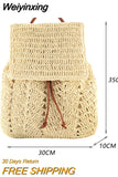 Weiyinxing Women's Straw Backpack Summer Boho Bohemian Hollow Shoulder Bag Hobo Crochet Women Travel Bags for Women Knitted Beach Backpack