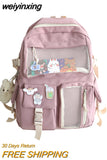 weiyinxing Kawaii Nylon Women Backpack Fashion Waterproof Rucksack for Teen Girls School Bag Cute Student Bookbag Travel Mochila