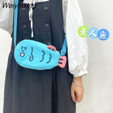 Weiyinxing Kawaii Crossbody Shoulder Mermaid Change Key Mobile Phone Bag Women Bag Mini Messenger Bag Handbags Tote Bag