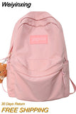Weiyinxing Black Ladies Backpacks Kawaii Girl School Nylon Bag Teen College Student Female Backpack Waterproof Cute Women Bags Fashion