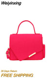 Weiyinxing New Fashion Crossbody Bag Women's Senior Texture Handbag Soild Color Trendy Design Ladies' High Quality Chain Shoulder Bag