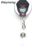 Weiyinxing 1 Piece High Quality Silicone Retractable Doctor Nurse Badge Holder Reel Cute Cartoon ID Card Holder Keychains