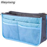 Weiyinxing Insert Bag Women Nylon Travel Insert Organizer Handbag Purse Large liner Lady Makeup Cosmetic Bag Cheap Female Tote