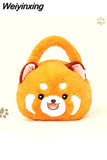 Weiyinxing Cute Cartoon Womens Shoulder Bag Kawaii Red Panda Plush Purses and Handbags Luxury Designer Soft Fluffy Doll Messenger Bag