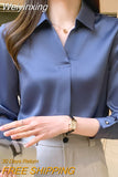 Weiyinxing Sleeve Blouse Women Blusas Mujer De Moda 2023 Chiffon Blouse Shirt Turn Down Collar Office Blouse Women Tops Blusa E235 0409