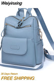 Weiyinxing Leather Backpack Women Solid Color Fashion Trend Large Capacity Ladies Travel Bag School Backpack for Teenage Girls 2023