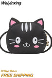 Weiyinxing Cartoon Cat Children's Small Shoulder Bag Cute Baby Kids Mini Coin Purse Handbags Boys Girls Wallet Pouch Crossbody Bags