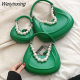 Weiyinxing Brand Tote Bag For Women 2023 Fashion Handbag And Purse Luxury Pearl Necklace Lady Crossbody Bag Simple Women's Shoulder Bag