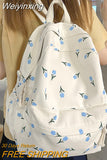 Weiyinxing Girl Floral Travel Book Backpack Cute Women Trendy Print School Bag Female Laptop College Backpack Fashion Ladies Kawaii Bag