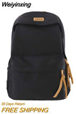 Weiyinxing Men Women Harajuku School Backpack Female Male Cool Waterproof Travel Bag Girl Boy Solid Color Backpack Ladies Student Bags Cute