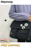 Weiyinxing Women's Shoulder Bag Woman Handbag Large-Capacity Simple Fashion Solid Casual Canvas School Crossbody Messenger Bags for Women 0409