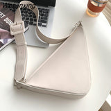 Weiyinxing Color Triangle PU Leather Shoulder Bag for Women 2023 Adjustable Shoulder Straps Female Crossbody Bag Designer Luxury Bag 0409