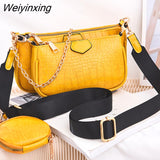 Weiyinxing Sets For Women Handbag PU Leather Shoulder Messenger Bags Mini Female Underarm Bag Ladies Chain Crossbody Bag Purse bolsa