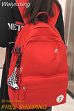 Weiyinxing Red High Capacity Boy School Bag Male Women Travel Book Bag Female College Backpack Men Lady Laptop Packet Fashion Teenager