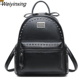 Weiyinxing Brand Rivet Design Women's Backpack 2023 High Quality Classic Girl's Rucksack Fashion Large Student Knapsack Black Red