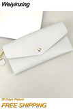 Weiyinxing Ladies' Long Purse Women's Hand Purse Multi-card Button Fashion Mobile Phone Case Solid Color All-match Fashion Ring Chain