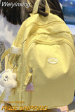 Weiyinxing Women Yellow Laptop School Bag Girl Travel Kawaii Book Backpack Fashion Lady Leisure Bag Female Cute College Backpack New