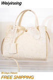 Weiyinxing New Women's Fashion Handbags Retro Solid Color PU Leather Crossbody Shoulder Bag Cute Pattern Casual Women Handbags