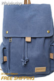 Weiyinxing Lady Male Canvas Drawstring Laptop College Backpack Boy Girl School Bag Women Men Travel Backpack Fashion Female Book Bag