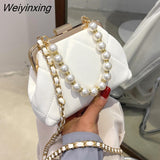 Weiyinxing HandBag Stylish Pearl Clutch Fashion Crossbody Bags For Women 2023 Simple Clip Casual Women's Shoulder Bag Frame Quilted