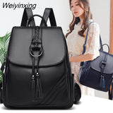 Weiyinxing Women Backpacks Designer High Quality Soft Leather Fashion Back Bag Brand Female Travel Bags Mochilas Mujer 2023 Backbags
