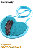 Weiyinxing Children's Bag 2023 Cute Girl Heart One-shoulder Bag Crossbody Bag DIY Funny Heart Sequin Coin Purse Key Packet Handbag