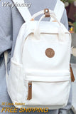 Weiyinxing Female Canvas White Laptop Ladies Vintage College Backpack Male Girl Travel Boy Leisure Retro Book Men Women School Bags