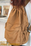 Weiyinxing Lady Canvas Drawstring Laptop Backpack Girl Travel Student Bag Fashion Cool Female College Backpack Women Cute School Bag