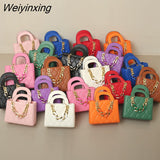 Weiyinxing ripples women's bag 2023 trend lady crossbody bag square tote bag handbags thick chain bags for women handbags for women
