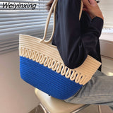 Weiyinxing Beach Basket Summer Bag straw Bag Ffashion Beach Bbags Big Rattan Shoulder Bags Large Capacity Woven Bag Hand-Made Handbags