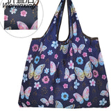 Weiyinxing Reusable Grocery Shopping Bag Ladies Tote 50lb Fashion Pocket Shoulder Bag Foldable Eco Bag Washable