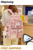 Weiyinxing Girl Lattice Schoolbag for Primary School Students, Female Grade High Students, High-capacity Junior High School Backpack