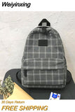 Weiyinxing Girl College School Bag Casual New Simple Women Backpack Striped Book Packbags for Teenage Travel Shoulder Bag Rucksack